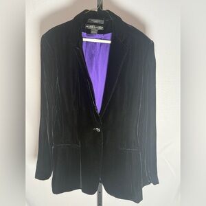 Ralph Lauren Black Blazer with Purple Lining